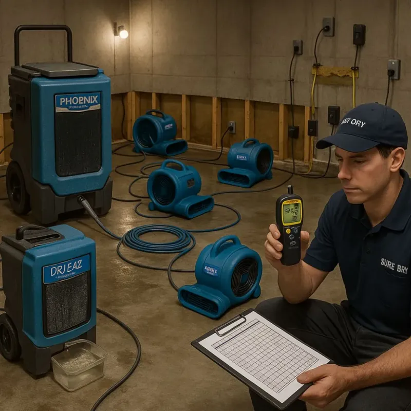 Structural Drying and Dehumidification process in Trenton, ME